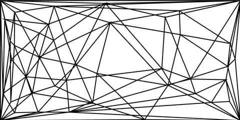 Obraz premium Abstract geometric background with black lines forming a complex triangular mesh pattern.