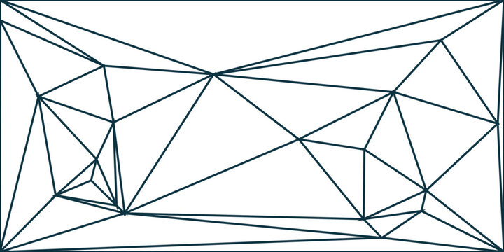 Abstract geometric background with dark lines forming a complex triangular mesh pattern.