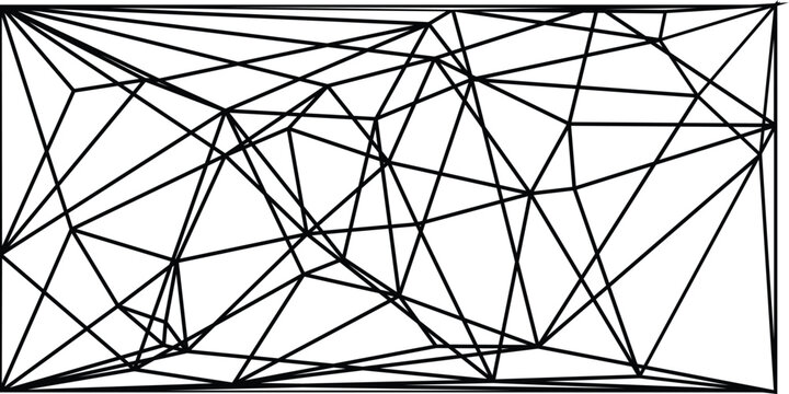 Abstract geometric background with red lines forming a complex triangular mesh pattern.
