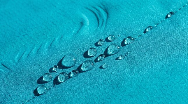 Running Jacket Textile Macro With Water Beads On Ultralight Weave