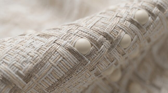 Luxury Smart Fabric Macro With Metallic Yarns And Biometric Capsules