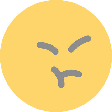 Grumpy yellow face expression character