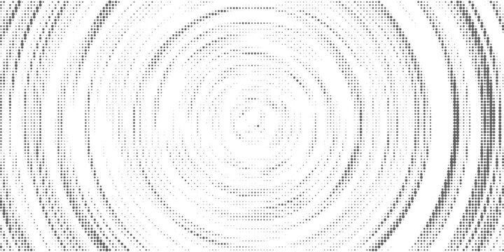 Black and white concentric halftone lines  bg as a manga spin with dot texture. Comic teleport or whirlpool epicenter. Optical dizzling swirl illusion. Vector illustration.