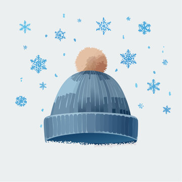 Winterm&uuml;tze mit Schneeflocken