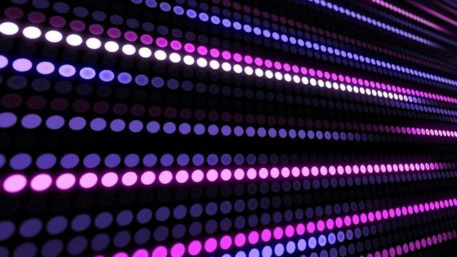 Led matrix wall. Abstract gradient wave background animation with halftone pattern and dot texture. Seamless loop background.