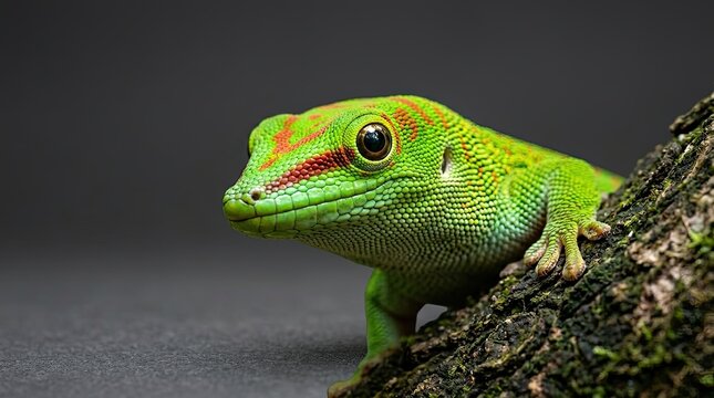 green lizard on a branch