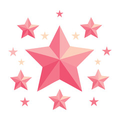 Obraz premium Pink stars on a white background