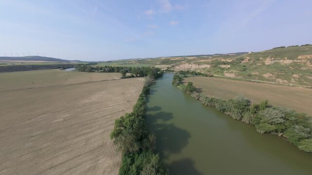 The Arga River as it passes through Vergalijo in the municipality of Miranda de Arga, Navarre.