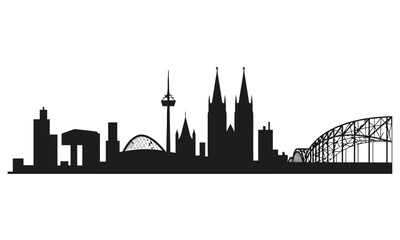 Naklejka premium Cologne skyline silhouette, city landmarks