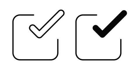 Check or tick mark icon editable stroke Line pack. Clipart icon set © Warpiya