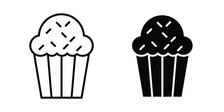 Cupcake icon editable stroke Line pack. Clipart icon set