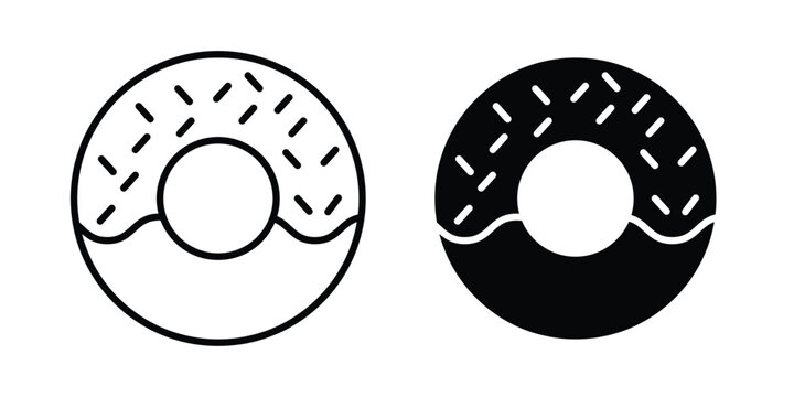 Doughnut icon editable stroke Line pack. Clipart icon set