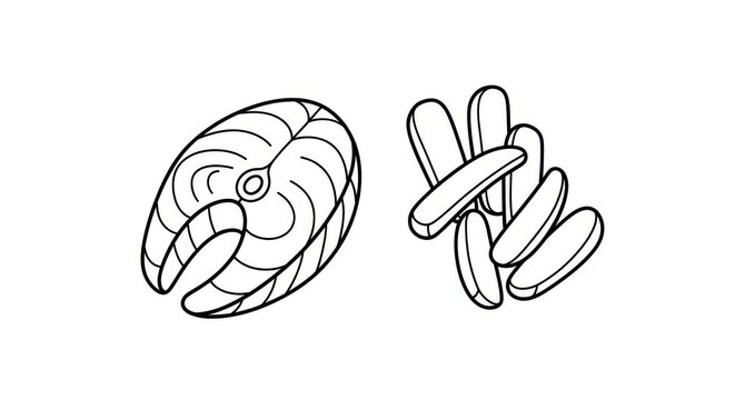 Black and white line art oyster, oyster shell, vector illustration
