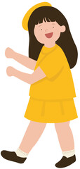 Obraz premium Girl in Yellow Kindergarten Uniform Illustration