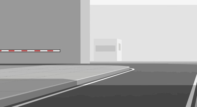 Modern Barrier Gate Access Control - Industrial Entrance Security