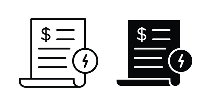 Energy bill icon editable stroke Line pack. Clipart icon set