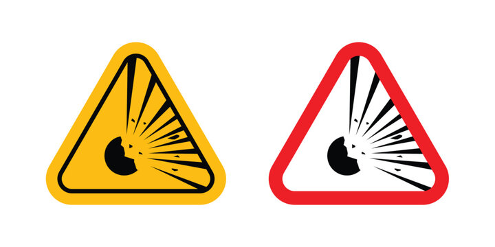 Explosive materials hazard sign editable stroke Line pack. Clipart icon set
