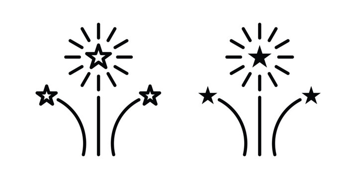 Fireworks icon editable stroke Line pack. Clipart icon set