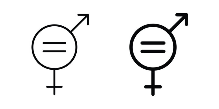 Gender equality icon editable stroke Line pack. Clipart icon set