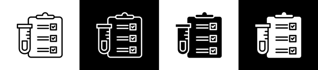 Fototapeta premium Clinical Icon In Outline And Glyph Styles With Black And White Variations