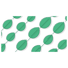 Mint Green Leaves Vector Set, Fresh Herbal Botanical Foliage Collection, Organic Peppermint Plant Illustration, Natural Garden Leaf Elements, Eco Nature Design Isolated on White Background © classic shape