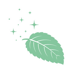 Mint Green Leaves Vector Set, Fresh Herbal Botanical Foliage Collection, Organic Peppermint Plant Illustration, Natural Garden Leaf Elements, Eco Nature Design Isolated on White Background © classic shape