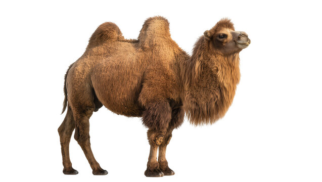 Dromedary camel with one hump and shaggy fur