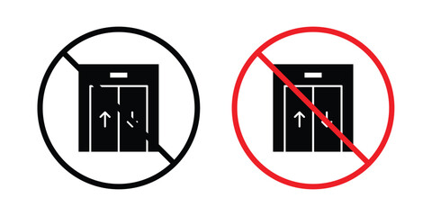 No elevator sign editable stroke Line pack. Clipart icon set © Warpiya