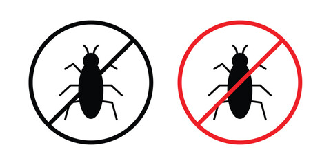 No insect sign editable stroke Line pack. Clipart icon set © Warpiya