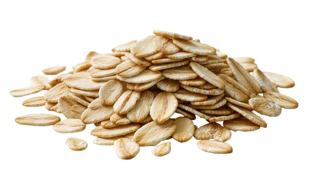 Rolled oats pile, healthy breakfast ingredient