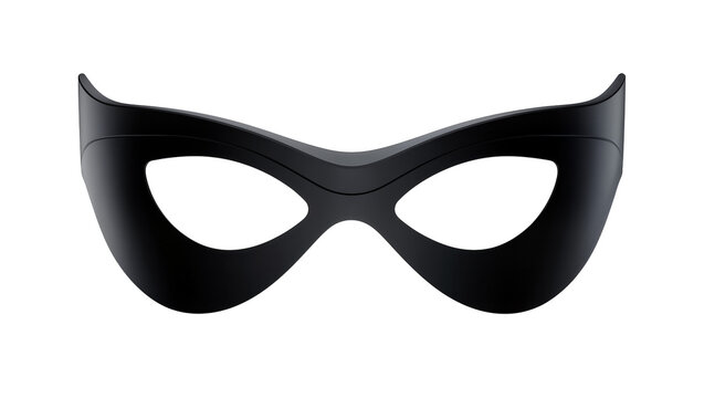 Black superhero eye mask with curved edges