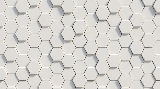 Abstract geometric white hexagonal pattern texture seamless background minimal design