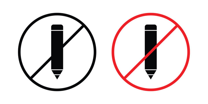 No writing sign editable stroke Line pack. Clipart icon set
