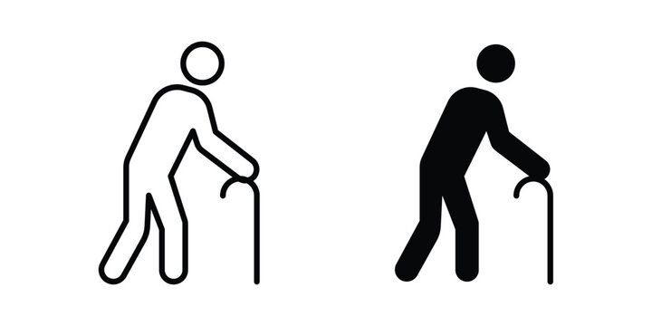 old man icon editable stroke Line pack. Clipart icon set