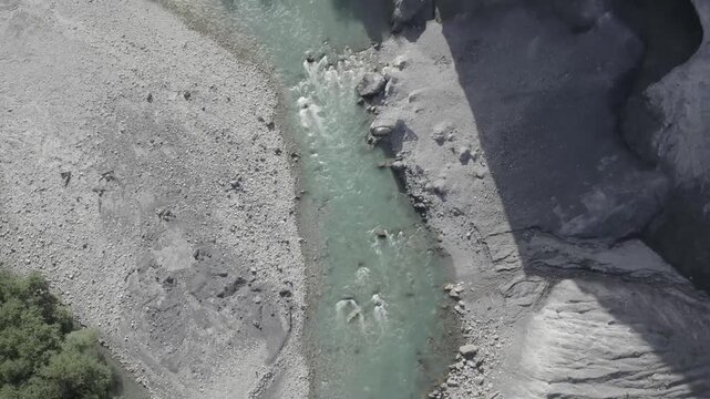 Aerial View of Chur Switzerland River Valley and Green Hills Landscape