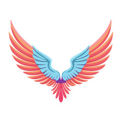 Fototapeta premium Colorful stylized wings illustration