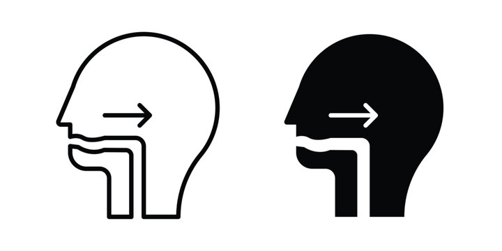Swallowing reflex icon editable stroke Line pack. Clipart icon set
