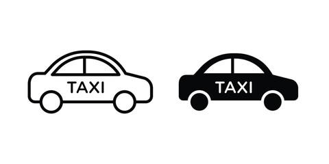 Taxi icon editable stroke Line pack. Clipart icon set © Warpiya