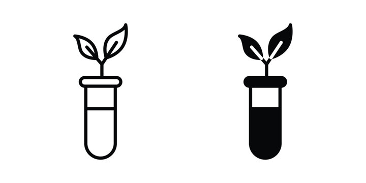 Test tube with plant icon editable stroke Line pack. Clipart icon set