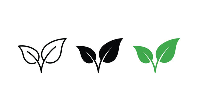 Green leaf nature logo and ecology icon. Vector illustration.