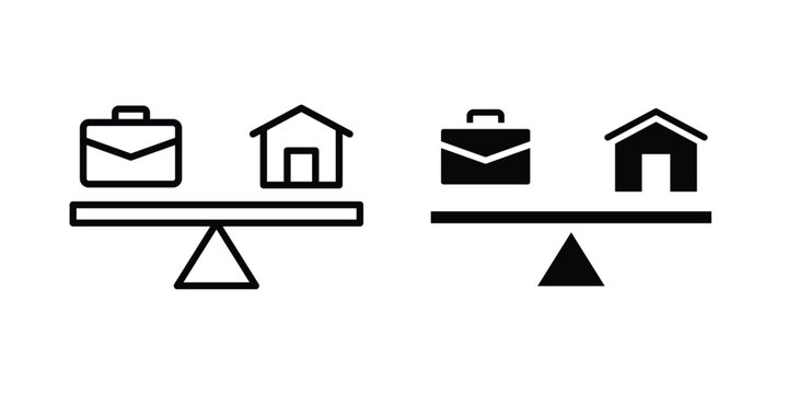 work life balance icon editable stroke Line pack. Clipart icon set