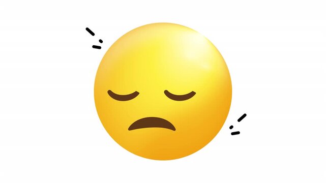Yellow sad pensive emoji icons for expressing sadness and gloomy mood. Suitable for emotional concepts in designs, presentations, and social media.