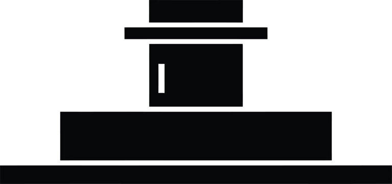 Black silhouette of a vintage radio on a white background simple graphic design