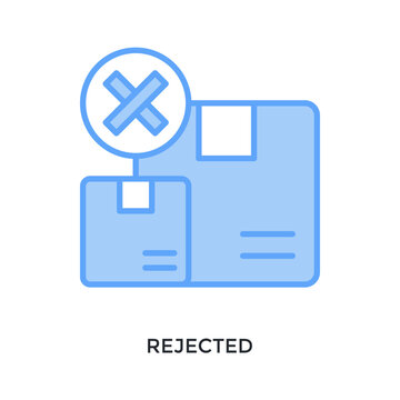 Rejected Icon Lineal Blue Style. Vector Illustration For Graphic Design