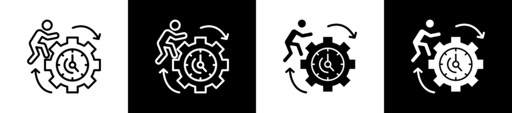 Consistency Icon In Outline And Glyph Styles With Black And White Variations