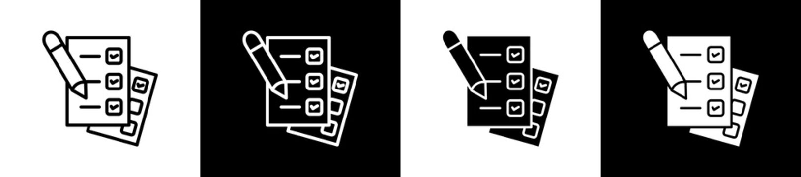 Correct Icon In Outline And Glyph Styles With Black And White Variations
