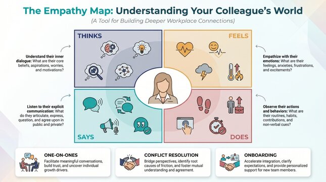 Workplace empathy graphic on sleep hygiene science with bedroom cross-section and sleep cycle chart