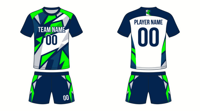 Soccer team uniform template vector for professional player outfit designs