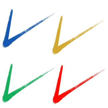 チェックマーク手書きアイコン、白背景、jpeg