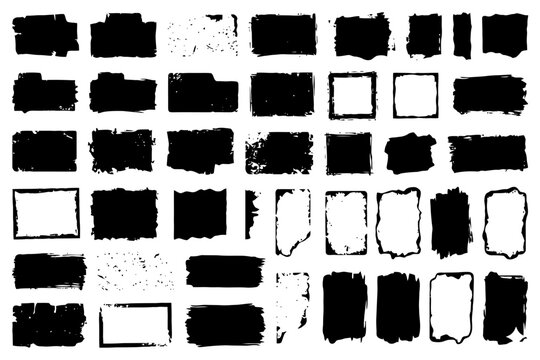 Collection of grunge frames borders in various abstract shapes and styles.